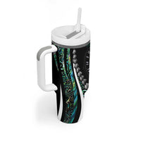 Personalized New Zealand Darts Tumbler With Handle Paua Shell Koiri - Manaia