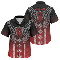 Aotearoa Maori Iwi Heritage Family Matching Long Sleeve Bodycon Dress and Hawaiian Shirt Ngapuhi Kokowai LT7 Son's Shirt Red - Polynesian Pride