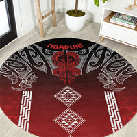 Aotearoa Maori Iwi Heritage Round Carpet Ngapuhi Kokowai LT7 Red - Polynesian Pride