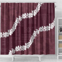 Hawaii Aloha Shower Curtain Champange Quilt Patch Work Mix Plumeria Lei