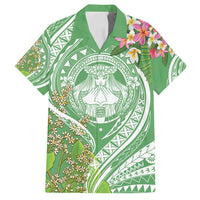 Aloha Molokai Island Family Matching Long Sleeve Bodycon Dress and Hawaiian Shirt Hawaii Pua Kukui LT7 Dad's Shirt - Short Sleeve Green - Polynesian Pride