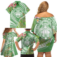 Aloha Molokai Island Family Matching Off Shoulder Short Dress and Hawaiian Shirt Hawaii Pua Kukui LT7 - Polynesian Pride