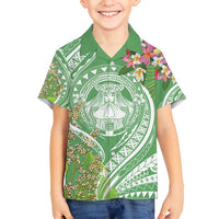 Aloha Molokai Island Family Matching Tank Maxi Dress and Hawaiian Shirt Hawaii Pua Kukui LT7 Son's Shirt Green - Polynesian Pride