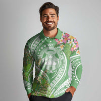 Aloha Molokai Island Long Sleeve Polo Shirt Hawaii Pua Kukui LT7 - Polynesian Pride