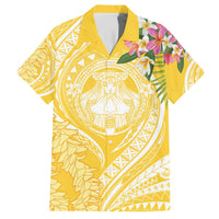 Aloha Hawaii Oahu Family Matching Off The Shoulder Long Sleeve Dress and Hawaiian Shirt Wahine with Ilima Lei LT7 - Polynesian Pride