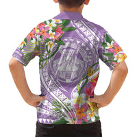 Aloha Hawaii Kauai Family Matching Puletasi and Hawaiian Shirt Frangipani Mix Mokihana Lei LT7 - Polynesian Pride