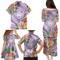 Aloha Hawaii Kauai Family Matching Puletasi and Hawaiian Shirt Frangipani Mix Mokihana Lei LT7 - Polynesian Pride