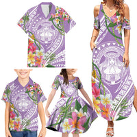 Aloha Hawaii Kauai Family Matching Summer Maxi Dress and Hawaiian Shirt Frangipani Mix Mokihana Lei LT7 - Polynesian Pride
