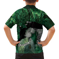 New Zealand Aroha Koe Mama Family Matching Off The Shoulder Long Sleeve Dress and Hawaiian Shirt Maori Hongi - Pounamu LT7 - Polynesian Pride