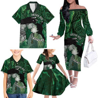 New Zealand Aroha Koe Mama Family Matching Off The Shoulder Long Sleeve Dress and Hawaiian Shirt Maori Hongi - Pounamu LT7 - Polynesian Pride