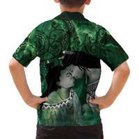 New Zealand Aroha Koe Mama Family Matching Off Shoulder Maxi Dress and Hawaiian Shirt Maori Hongi - Pounamu LT7 - Polynesian Pride
