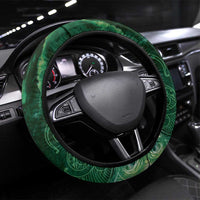 New Zealand Aroha Koe Mama Steering Wheel Cover Maori Hongi - Pounamu LT7 Universal Fit Green - Polynesian Pride