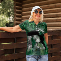 New Zealand Aroha Koe Mama Women Polo Shirt Maori Hongi - Pounamu