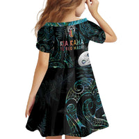 Kia Hara Te reo Maori Family Matching Summer Maxi Dress and Hawaiian Shirt Manaia Moko Mix Paua Shell LT7 - Polynesian Pride