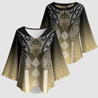 Aotearoa Maori Iwi Heritage Kimono Sleeve Blouse Waikato Tainui Parauri LT7 - Polynesian Pride