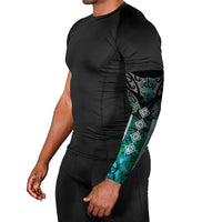 Aotearoa Maori Iwi Heritage Arm Sleeves Ngati Kahungunu Paua Shell Turquoise LT7 - Polynesian Pride