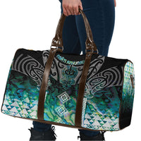Aotearoa Maori Iwi Heritage Travel Bag Ngati Kahungunu Paua Shell Turquoise LT7 - Polynesian Pride