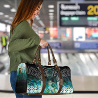 Aotearoa Maori Iwi Heritage Travel Bag Ngati Kahungunu Paua Shell Turquoise LT7 - Polynesian Pride