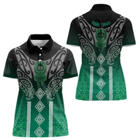 Aotearoa Maori Iwi Heritage Women Polo Shirt Ngai Tahu Pounamu Green LT7 - Polynesian Pride