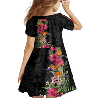 Hawaii Flowers Tribal Pattern Family Matching Tank Maxi Dress and Hawaiian Shirt LT9