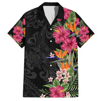 Hawaii Flowers Tribal Pattern Family Matching Tank Maxi Dress and Hawaiian Shirt LT9