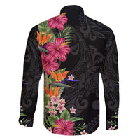 Hawaii Flowers Tribal Pattern Family Matching Tank Maxi Dress and Hawaiian Shirt LT9