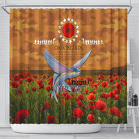 Cook Islands ANZAC Day Personalised Shower Curtain with Poppy Field LT9 - Polynesian Pride