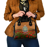 Niue ANZAC Day Personalised Shoulder Handbag with Poppy Field LT9 - Polynesian Pride