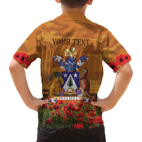 Norfolk Island ANZAC Day Personalised Family Matching Off Shoulder Maxi Dress and Hawaiian Shirt with Poppy Field LT9 - Polynesian Pride