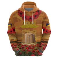 Tokelau ANZAC Day Personalised Hoodie with Poppy Field LT9 - Polynesian Pride