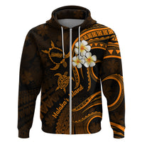 Hawaii Hoodie Molokai Islands Polynesian Sunset Plumeria Gold Vibe LT9 Zip Hoodie Gold - Polynesian Pride