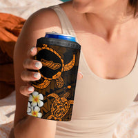 Hawaii Molokai Islands Pacific Plumeria 4 in 1 Can Cooler Tumbler Gold Polynesian Tattoo LT9 - Polynesian Pride