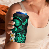 Hawaii Lanai Islands Pacific Plumeria 4 in 1 Can Cooler Tumbler Turquoise Polynesian Tattoo LT9 - Polynesian Pride
