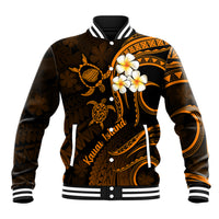 Hawaii Baseball Jacket Kauai Islands Polynesian Sunset Plumeria Gold Vibe LT9 Unisex Gold - Polynesian Pride