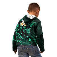 Polynesian Hawaii Kid Hoodie Kahoolawe Islands with Pacific Plumeria Turquoise Vibe LT9 - Polynesian Pride