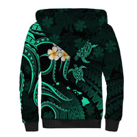Polynesian Hawaii Sherpa Hoodie Kahoolawe Islands with Pacific Plumeria Turquoise Vibe LT9 - Polynesian Pride