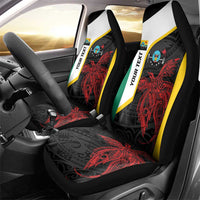Personalised PNG Hela Province Car Seat Cover Bird of Paradise Tattoo Flag Motif LT9 - Polynesian Pride
