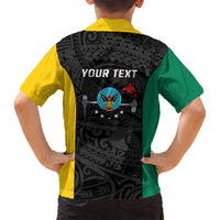Personalised PNG Hela Province Family Matching Off Shoulder Short Dress and Hawaiian Shirt Bird of Paradise Tattoo Flag Motif LT9 - Polynesian Pride