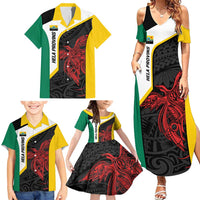 Personalised PNG Hela Province Family Matching Summer Maxi Dress and Hawaiian Shirt Bird of Paradise Tattoo Flag Motif LT9 - Polynesian Pride