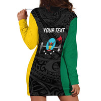 Personalised PNG Hela Province Hoodie Dress Bird of Paradise Tattoo Flag Motif LT9 - Polynesian Pride