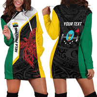 Personalised PNG Hela Province Hoodie Dress Bird of Paradise Tattoo Flag Motif LT9 - Polynesian Pride