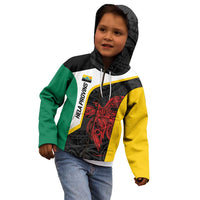 Personalised PNG Hela Province Kid Hoodie Bird of Paradise Tattoo Flag Motif LT9 - Polynesian Pride