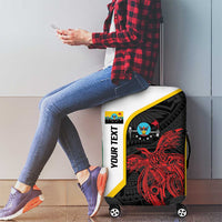 Personalised PNG Hela Province Luggage Cover Bird of Paradise Tattoo Flag Motif LT9 - Polynesian Pride