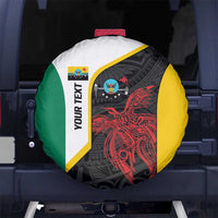 Personalised PNG Hela Province Spare Tire Cover Bird of Paradise Tattoo Flag Motif LT9 No hole Yellow - Polynesian Pride