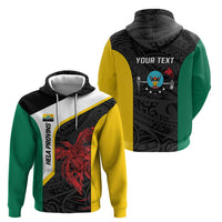 Personalised PNG Hela Province Zip Hoodie Bird of Paradise Tattoo Flag Motif LT9 - Polynesian Pride