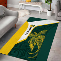 Personalised PNG Jiwaka Province Area Rug Bird of Paradise Tattoo Flag Motif LT9 - Polynesian Pride