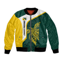 Personalised PNG Jiwaka Province Bomber Jacket Bird of Paradise Tattoo Flag Motif - Polynesian Pride