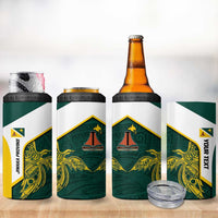 Personalised PNG Jiwaka Province 4 in 1 Can Cooler Tumbler Bird of Paradise Tattoo Flag Motif LT9 - Polynesian Pride