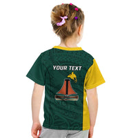 Personalised PNG Jiwaka Province Kid T Shirt Bird of Paradise Tattoo Flag Motif LT9 - Polynesian Pride