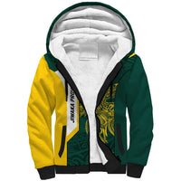 Personalised PNG Jiwaka Province Sherpa Hoodie Bird of Paradise Tattoo Flag Motif LT9 Unisex Green - Polynesian Pride
